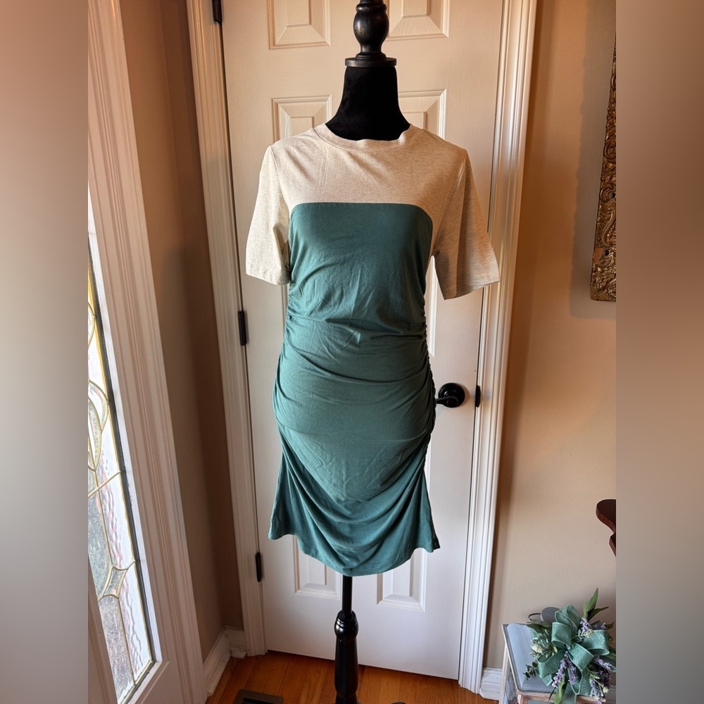 Daily Practice X Anthropologie Colorblock Side-Ruched Mini Dress - Medium -NWT - Picture 5 of 12